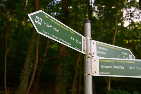 Wegweiser am TOP-Wanderweg Heyerode